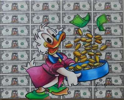 Brisan, Gabriel - Original oilpainting canvas (mixed-media art) - Happy Duck - (2018) | Catawiki