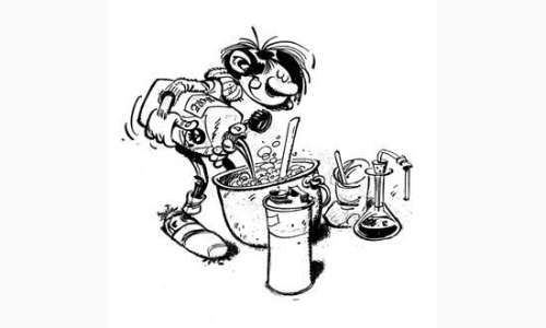 FRANQUIN. Â« Gaston chimiste Â«. Dessin Ã  l’encre de Chine sur papier. Format | Tessier Sarrou