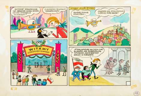 Henryk Jerzy Chmielewski (1923 - 2021) - Henryk Jerzy Chmielewski (1923 - 2021) | "Tytus, Romek i A’Tomek. Księga VI. Tytus Olimpijczykiem", plansza nr 47, 1971