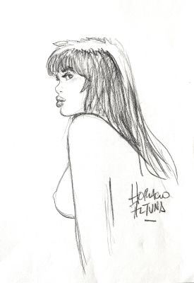 Horacio Altuna | Original illustration on board cm. 27x38,5. Signed. Mint. Code 2189. | Segni e Disegni