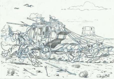 Bernat (Serrat, Bernardo) - Original drawing - Lucky Luke | Catawiki