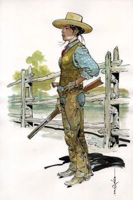R.M. Guera | R.M. Guera - Gun Girl #2 Illustration | ComicArtFans Classifieds