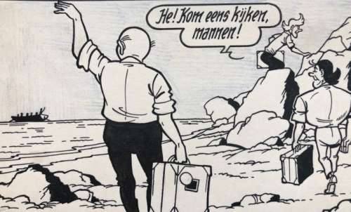 Suske en Wiske 50 - Originele pagina (p.23) Sjeik el Ro-Jenbiet - met luxe groot formaat hc  - (1963/2018) | Catawiki