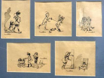Poulbot Francisque (1879 - 1946) | POULBOT Francisque Â« Gamins et Gamines Â». 5 dessins Ã  l’encre de Chine | Tessier Sarrou