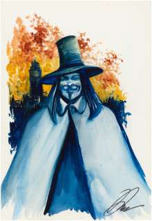 "V FOR VENDETTA" PAINTING ORIGINAL ART BY DAVID LLOYD. | Hake’s