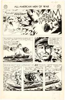 "ALL-AMERICAN MEN OF WAR" #49 COMIC BOOK PAGE ORIGINAL ART BY JOE KUBERT. | Hake’s