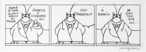 Geluck | Le Chat, strip Ã  l’encre de Chine publié dans le… | Banque Dessinée