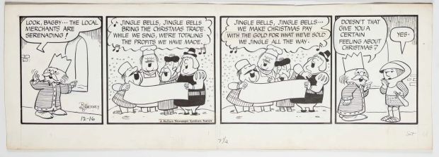 Sir Bagby Rick Hackney and Bill Hackney Original Ink Daily Comic Strip Art Signed BB06 | Charles Scott Gallery