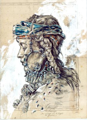 Sophie Ladame | Aquarelles, encre et mine de plomb 52 x 75 cm | A la marge