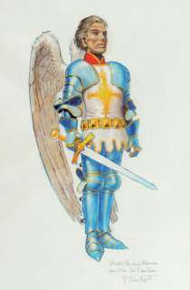 Joubert. Pierre | Â«Le Chevalier ailéÂ». Gouache sur papier. Format 34 x 50 | Tessier Sarrou