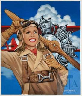 Lot 305 - Nestler/Dessin original hommage a Amelia Earhart. Acrylique…