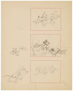 Walt Disney Studios, 1930S | Preliminary Animation Drawings for Mickey Mouse and Pluto | Christie’s