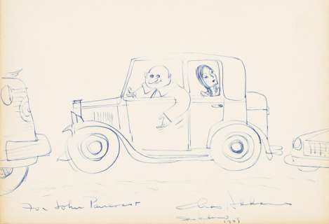 CHARLES ADDAMS (1912-1988) Uncle Fester and Morticia. [ADDAMS FAMILY / CARTOONS / NEW YORKER CARTOONIST]