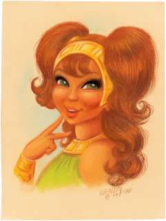 ELFQUEST - SHENSHEN PASTEL ORIGINAL ART PORTRAIT BY WENDY PINI.