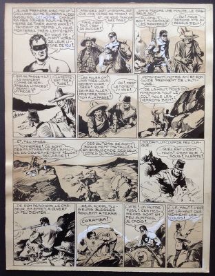 Galep, Aurelio Galleppini (Concept), Atelier Chott (Scénariste), Rémy (Concept), Rémy Bordelet (Concept) | Galep Aurelio Galleppini & Rémy Big Bill Le Casseur Planche Originale 7 du BB 69 , Encre Gouache Atelier Chott 1952 Top | 2DGalleries