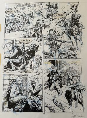 Paolo Eleuteri Serpieri (Encrage) | Paolo Eleuteri Serpieri - Serpieri, frère rouge, planche n°13, 1977. | 2DGalleries