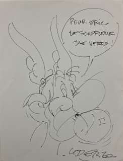 * Uderzo - Dédicace:... | * Uderzo - dédicace: Rare grand dessin sur feuille... | Tessier Sarrou