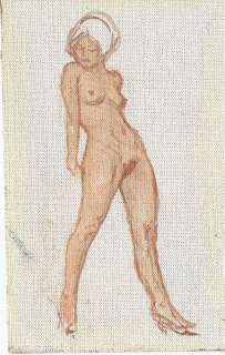 Cuvelier | Illustration érotique Ã  l’huile sur toile repré… | Banque Dessinée