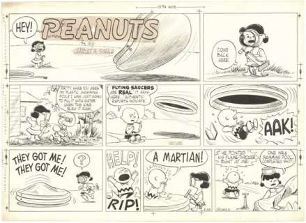 188: Schulz Peanuts Sunday 8/22/54 original comic art | Russ Cochran