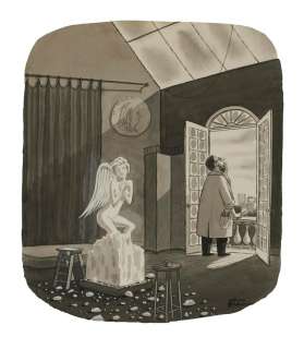 CHARLES ADDAMS. "Same time next Monday then, Miss Grant?" [CARTOONS / NEW YORKER] | Swann Galleries