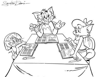 Tom e Jerry - Dossi, Sandro - Disegno originale - Page volante | Catawiki