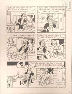 Cance, Louis (1939-2023) Pif Et Hercule | Planche à l’encre de Chine et feutre sur papier, numérotée 17 et… | Millon