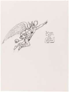 CONVENTION SKETCH ORIGINAL ART OF HAWKMAN BY MURPHY ANDERSON. | Hake’s
