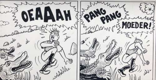 Piet Pienter en Bert Bibber - Originele pagina (strook 51/54) - De diamantmijnen van koningin Salami  - (1957) | Catawiki