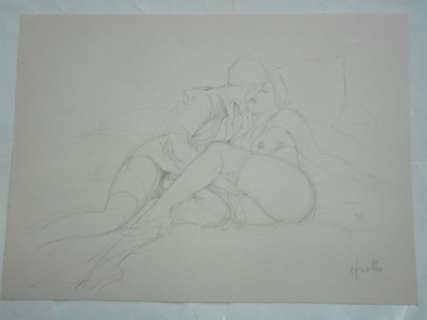 Leone Frollo - illustraz originale "Lesbo a due" firmata - Page volante | Catawiki