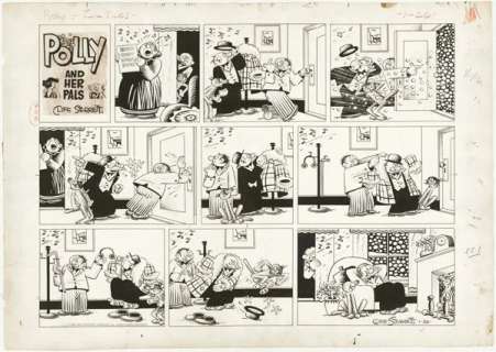 91: Sterrett Polly and Her Pals 1958 original comic art | Russ Cochran