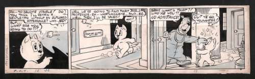 Marten Toonder Studio’s - Originele strook - Bommel en Tom Poes - De Atoomtrillingen - Oost-Indische inkt en blauw aquarel - (1945) | Catawiki