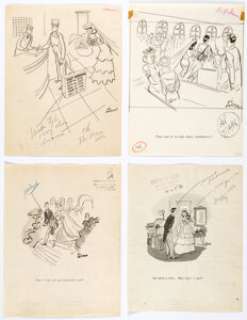 Vic Herman - Single Panel Gag Cartoon Illustration Original Art Group of 10 (c. 1950s). This group of 10 -