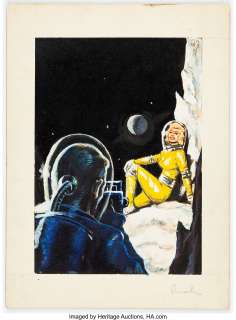 Ed Emshwiller (Emsh) - Science Fiction Cover Study Painting Original Art (undated).... | Heritage