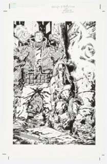 Keith Giffen and Claude St. Aubin - PunX #2 Hellion and Frontline (with Douglas the Virtual Djinn) Pin-Up Original A...