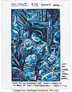 Eastman, Kevin | Kevin Eastman Teenage Mutant Ninja Turtles #95 Eastman Fan Club Variant Cover Original Art (IDW, 2019).... | Heritage