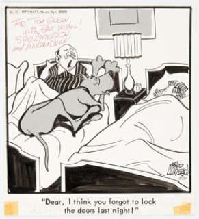 Anderson, Brad - Brad Anderson Marmaduke Daily Comic Strip Inscribed Original Art dated 3-30-71(National News Syndicate, 1971)....