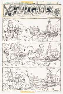 Aragonés, Sergio | Sergio Aragonés Our Army at War #298 Complete 1-Page Story War Games Original Art (DC, 1976).... | Heritage
