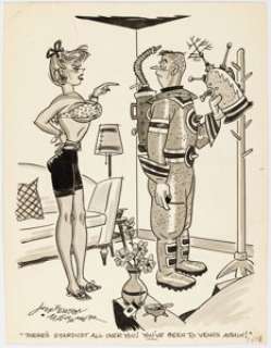 Machamer, Jefferson - Jefferson Machamer Laugh It Off March-1961 Single Panel Gag Illustration Original Art (Humorama, 1961)....