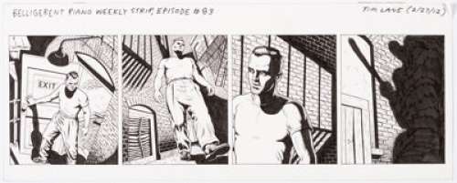 Lane, Tim - Tim Lane Belligerent Piano Weekly Comic Strip dated 2-27-12 Original Art (Riverfront Times of St. Loui...
