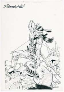 Kirk, Leonard - Leonard Kirk and Bruce McCorkindale Dinosaurs For Hire #7 Cover Original Art (Malibu, 1993)....