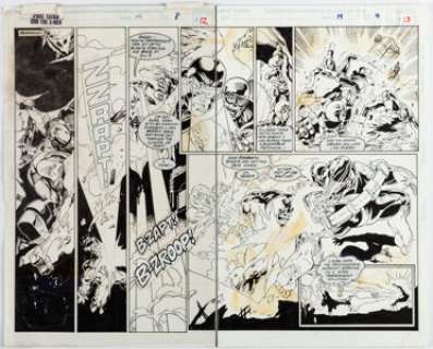 Battle, Eric - Eric Battle and Steve Moncuse Professor Xavier and the X-Men #14 Double Page Spread 8-9 Original Art (Marvel, 1996... (Total: 2 Original Art)