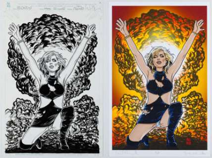 Allred, Mike | Mike Allred Blondie: Atomic Cover Illustration Original Art and Signed Limited Edition Print #A/P Artist’s Proof (... (Total: 2 Items) | Heritage
