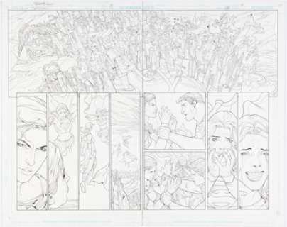 Guedes, Renato - Renato Guedes, Jorge Correa, and Jose W. Magalhaes Superman #683 Double Page Spread 18-19 Original Art (DC, 2009)....