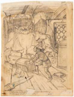 Daniel Horne - Dungeons & Dragons Preliminary Sketch Original Art (TSR, 1986)....
