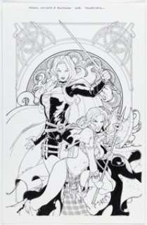 Richard Ortiz Brian Pulido’s Medieval Lady Death Belladonna #1/2 Variant Cover Original Art (Avatar Press, 2005). | Heritage