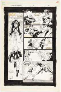Javier Saltares and Mark Texeira Ghost Rider #5 Story Page 18 Punisher Original Art (Marvel, 1990). | Heritage