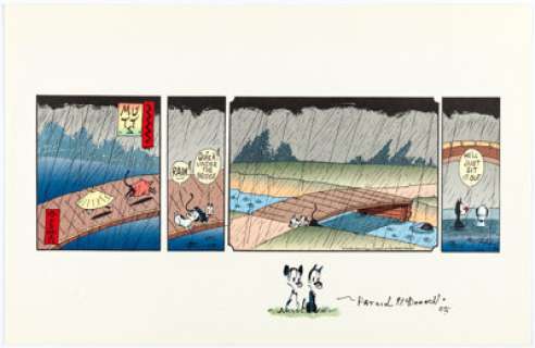 Patrick McDonnell - Mutts Remarqued Sketch on Print (c. 2005).