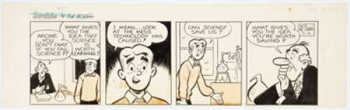 Bob Montana Archie Daily Comic Strip Original Art dated 2-16-74 (King Features Syndicate, 1974). | Heritage