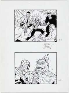 Ron Lim and Keith Aiken Spider-Man: Mysterio‘s Menace Storyboards Original Art (Activision, 2001).