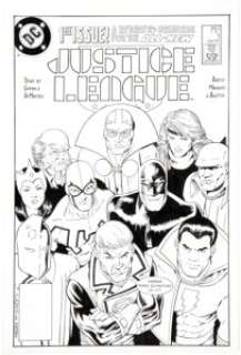 Kevin Maguire and Terry Austin Justice League #1 Cover Re-Creation Illustration Original Art (undated). | Heritage